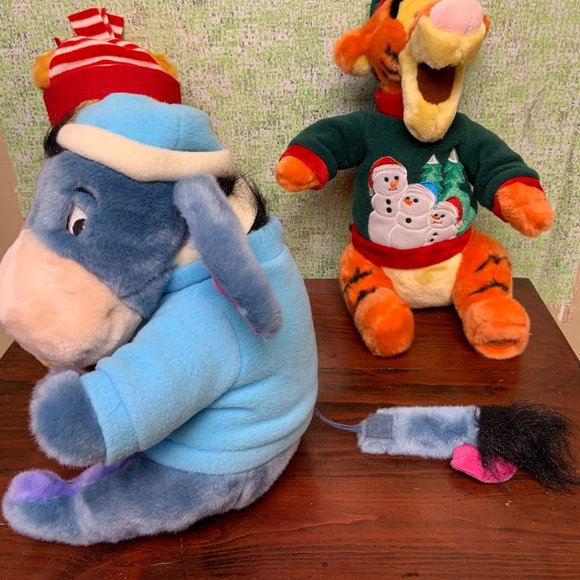 Disney Store Exclusive Christmas Holiday Winnie the Pooh Plush Toys Set of 3 - Picture 6 of 12